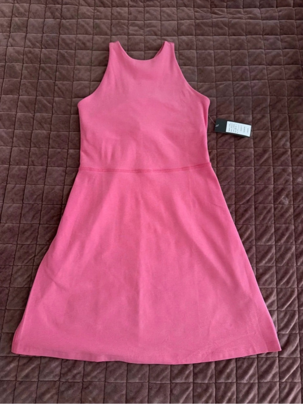 Beyond Yoga Pink Racerback Athletic Tennis Dress w/ Built In Bra S